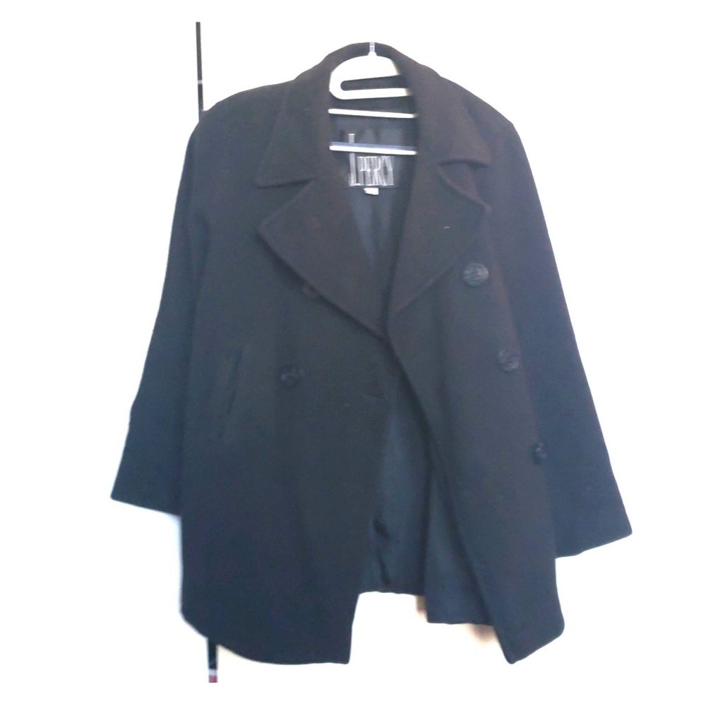 Black wool pea coat